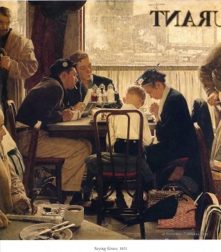  rockwell - disant grâce 1951 Norman Rockwell